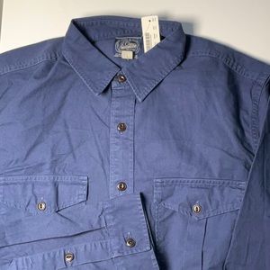 JCREW, Cargo Button Up Long Sleeve, Men’s Size US Medium, Navy Blue ,NWT